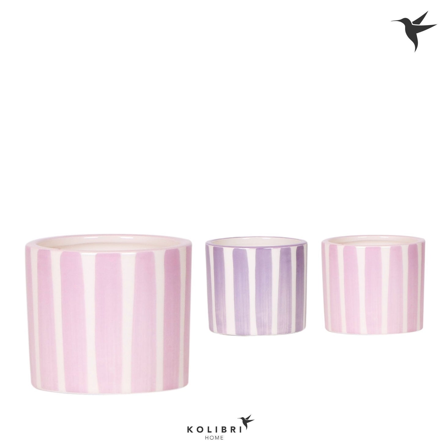 OK Plant Kolibri Home Painted Stripe pot pink mix Pack of 12