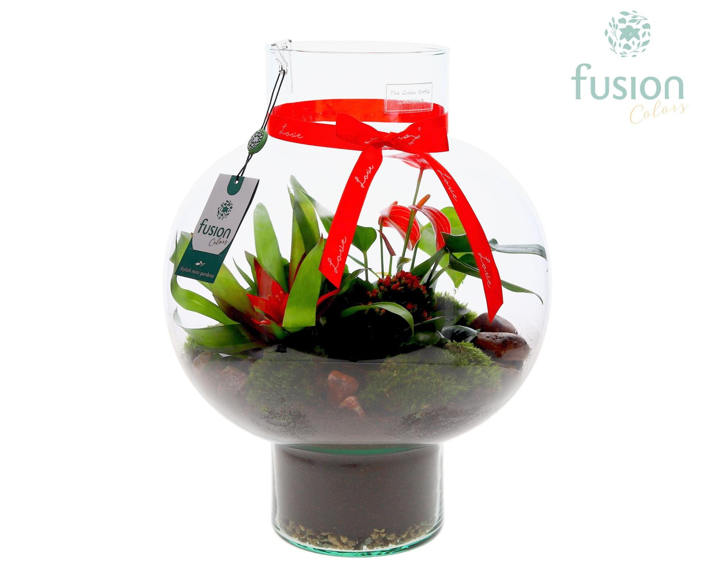 Fusioncolors BV Green Bottle Laura Large met Love arrangement 4pp Pack of 1