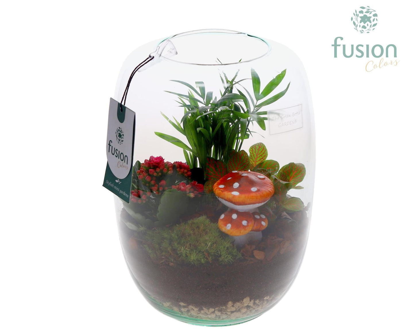 Green Bottle Isabella Large Herfst met arrangement 25cm 19cm Pot