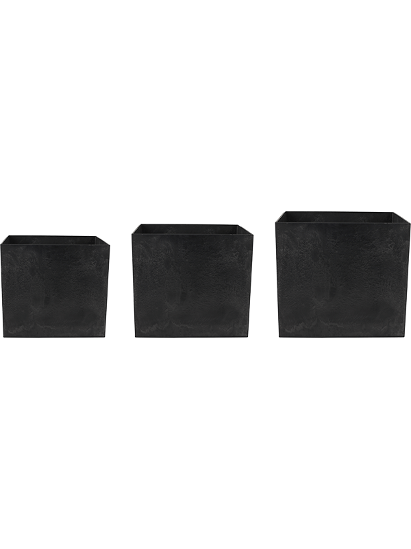 Artstone Plant Pot 33cm Dia Maud Pot Black (set of 3)