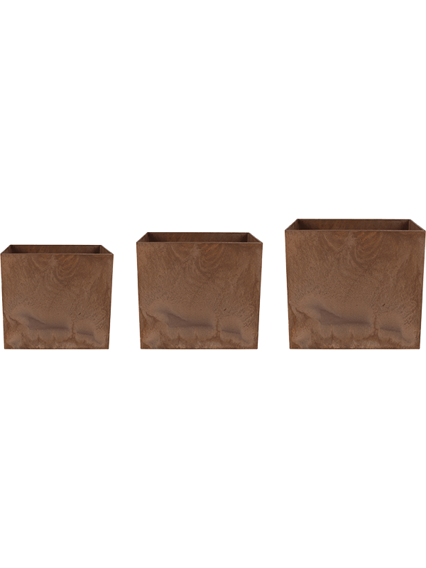 Artstone Plant Pot 33cm Dia Maud Pot Oak (set of 3)