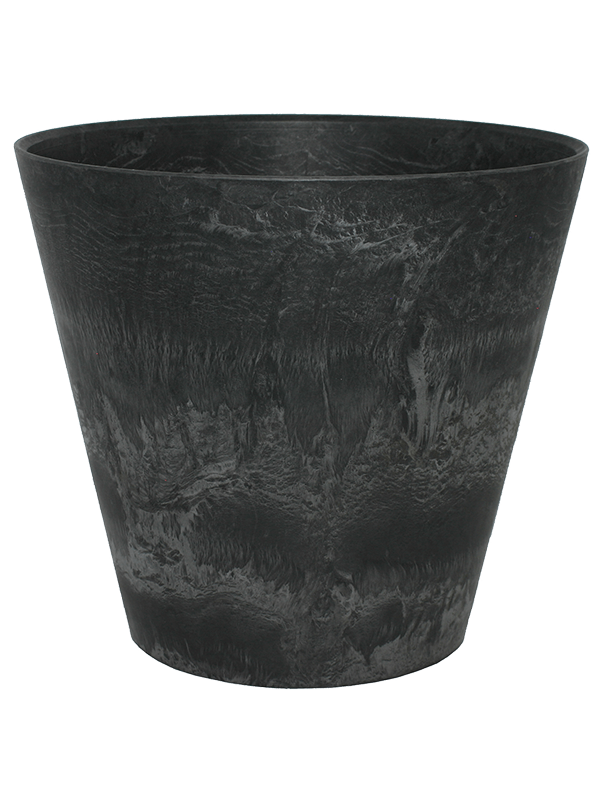Artstone Plant Pot 24cm Height 27cm Dia Claire Pot Black