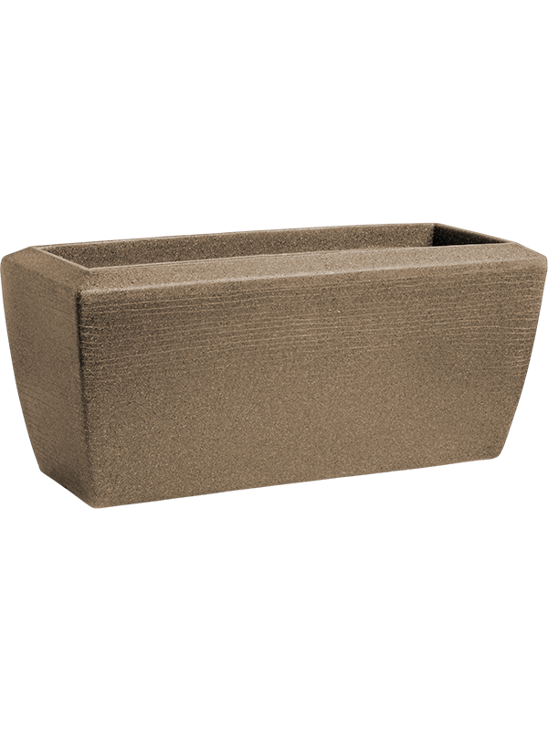Capi Arc Granite Plant Pot 40cm Height 18cm Dia Planter Rectangle Warm Taupe