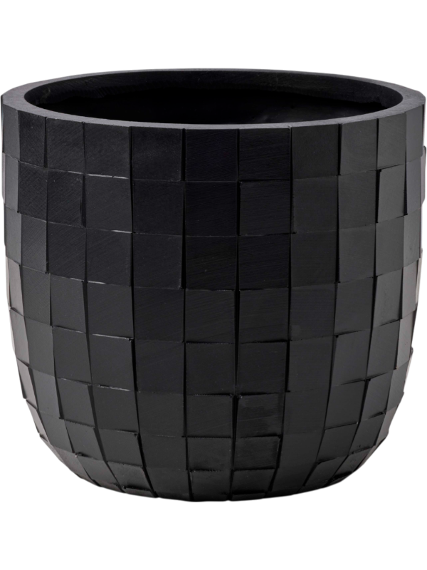 Capi Nature Blocks Plant Pot 13cm Height 12cm Dia Planter Ball Black