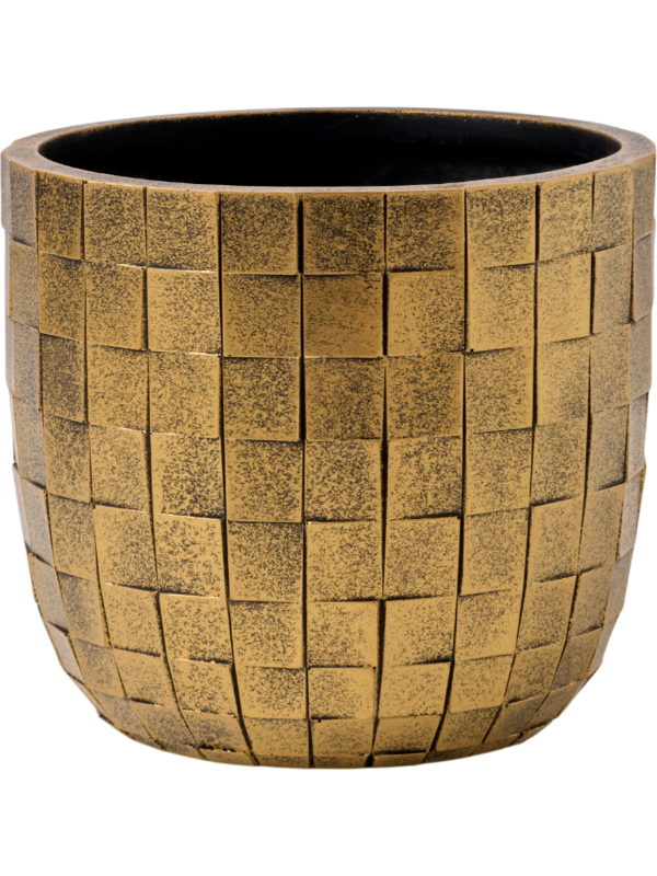 Capi Nature Blocks Plant Pot 13cm Height 12cm Dia Planter Ball Black Gold