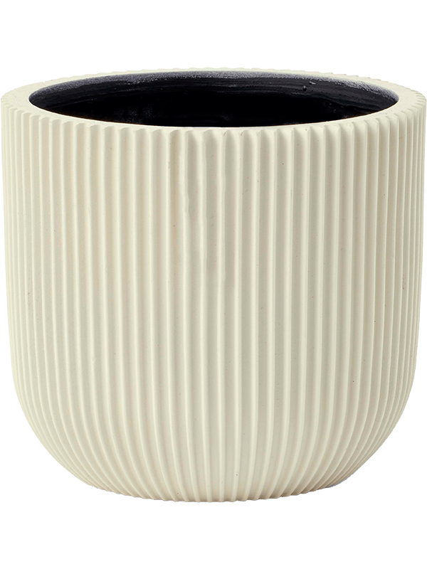 Capi Nature Groove Special Plant Pot 15cm Height 16cm Dia Planter Ball Beige