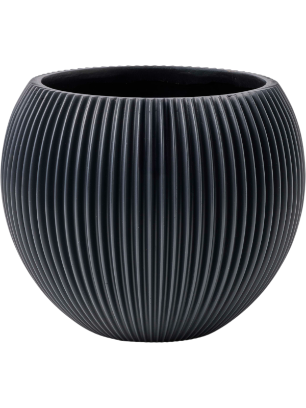 Capi Nature Groove Special Plant Pot 15cm Height 11cm Dia Vase Ball Graphite Grey