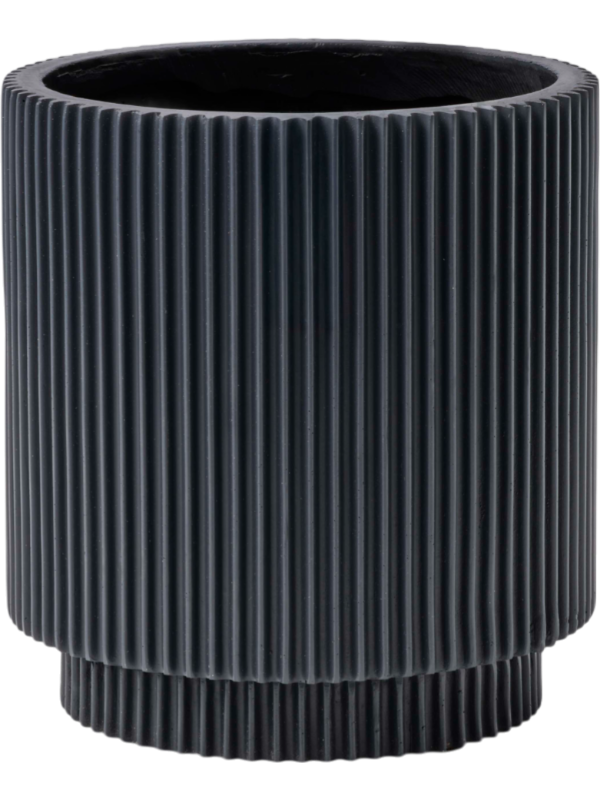 Capi Nature Groove Special Plant Pot 17cm Height 13cm Dia Vase Cylinder Graphite Grey