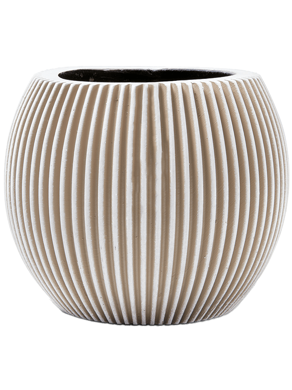 Capi Nature Groove Plant Pot 25cm Height 22cm Dia Vase Ball Ivory