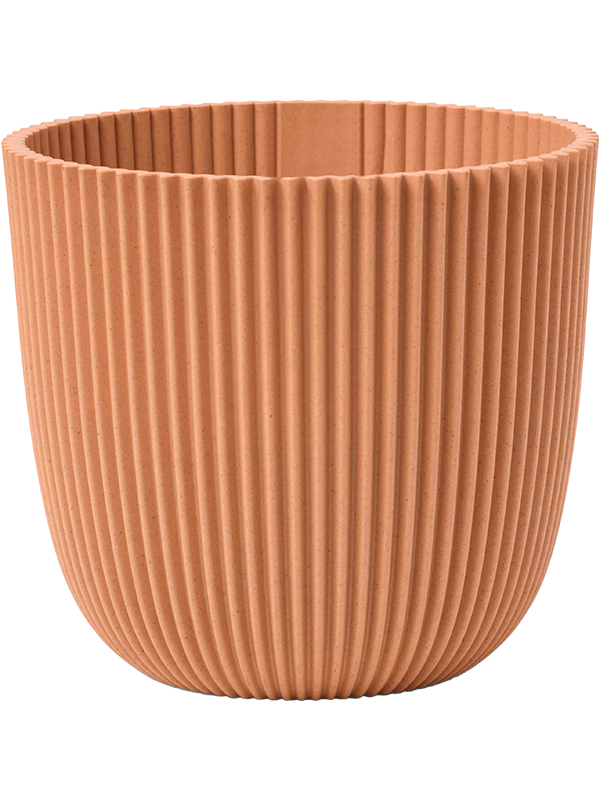 Capi Nature Groove Made With Plant Pot 15cm Height 16cm Dia Planter Ball Peachy Fuzz