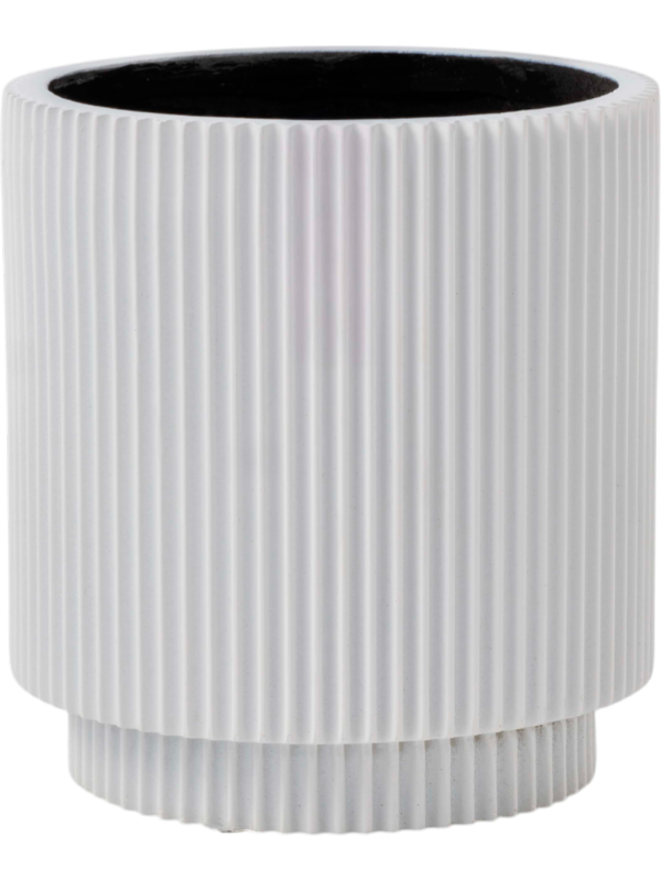 Capi Nature Groove Special Plant Pot 17cm Height 13cm Dia Vase Cylinder White