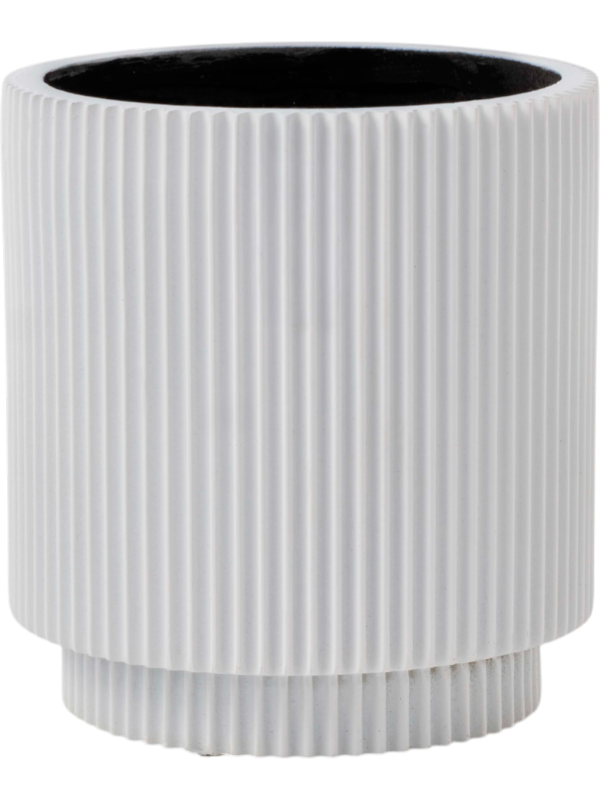 Capi Nature Groove Special Plant Pot 21cm Height 17cm Dia Vase Cylinder White