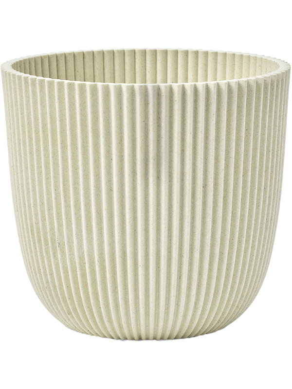 Capi Nature Groove Made With Plant Pot 20cm Height 20cm Dia Planter Ball Sawdust Beige