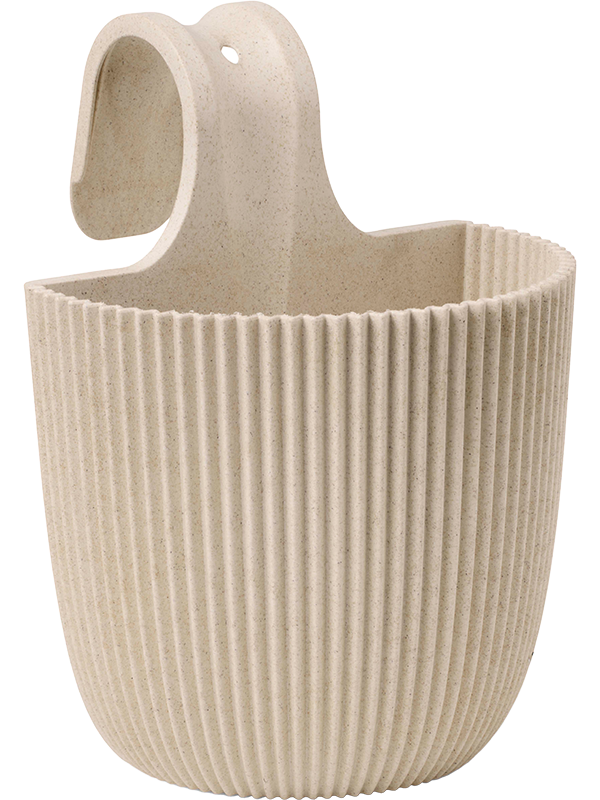 Capi Nature Groove Made With Plant Pot 28cm Height 20cm Dia Balcony Hanger Sawdust Beige