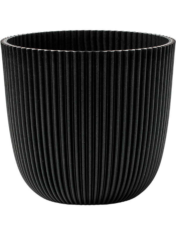 Capi Nature Groove Made With Plant Pot 23cm Height 24cm Dia Planter Ball Textile Black