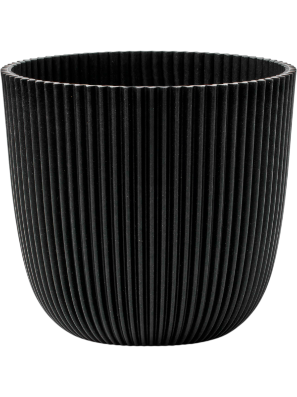 Capi Nature Groove Made With Plant Pot 27cm Height 27cm Dia Planter Ball Textile Black