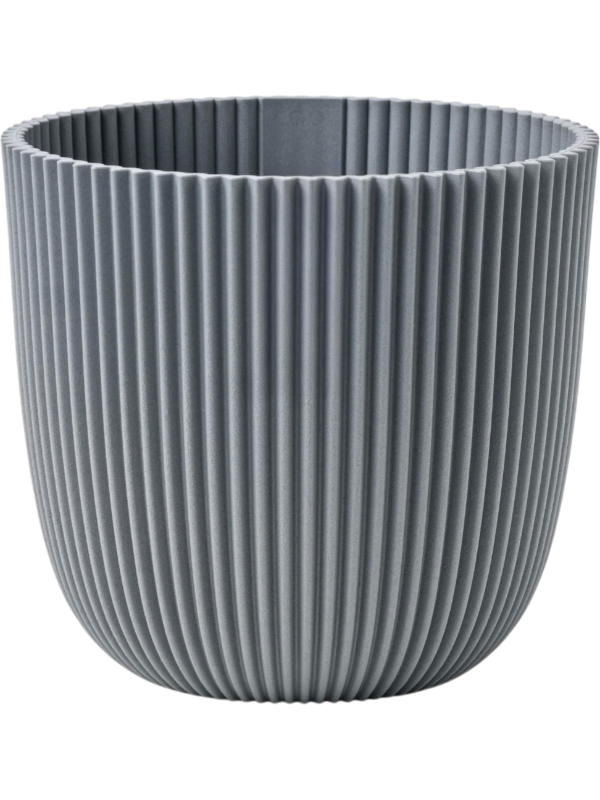 Capi Nature Groove Made With Plant Pot 15cm Height 16cm Dia Planter Ball Textile Grey