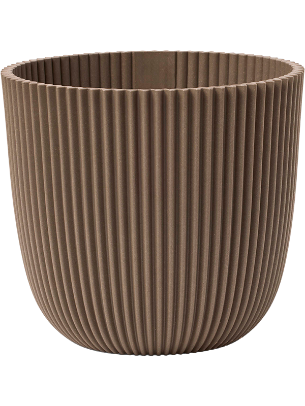 Capi Nature Groove Made With Plant Pot 23cm Height 24cm Dia Planter Ball Warm Taupe