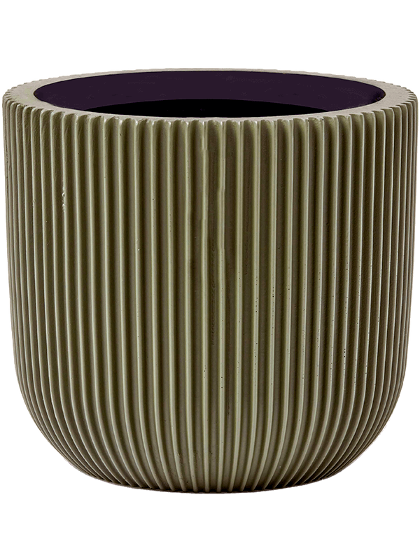 Capi Nature Groove Special Plant Pot 13cm Height 12cm Dia Planter Ball Green