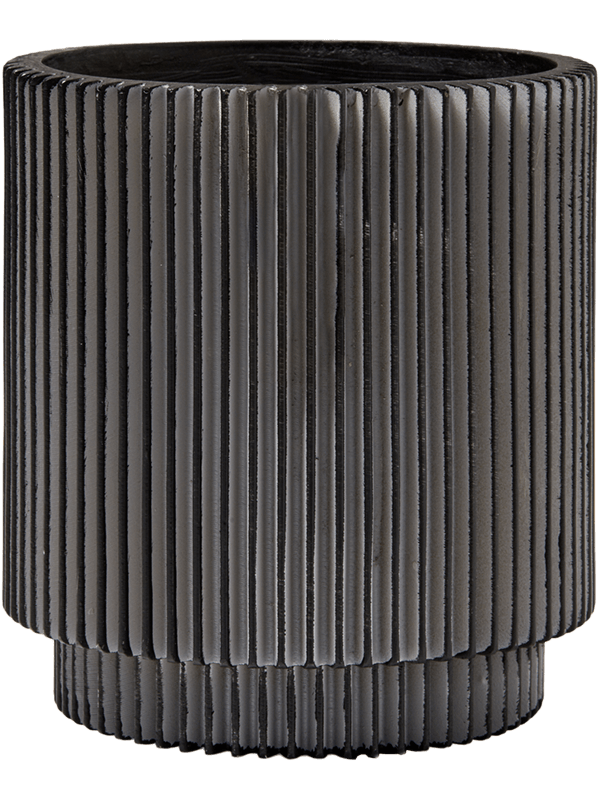 Capi Nature Groove Plant Pot 12cm Height 10cm Dia Vase Cylinder Black