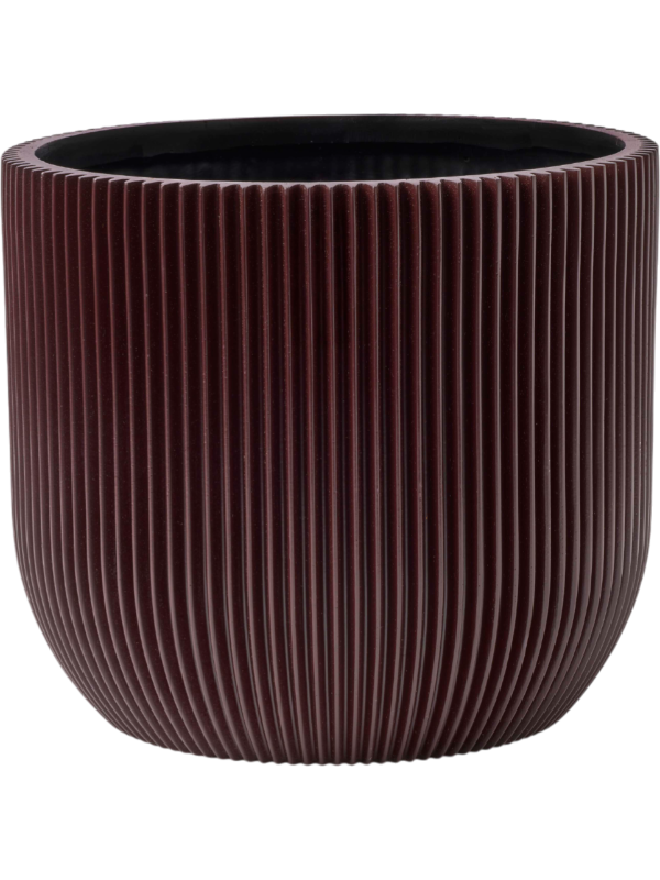Capi Nature Groove Special Plant Pot 13cm Height 12cm Dia Planter Ball Black Red