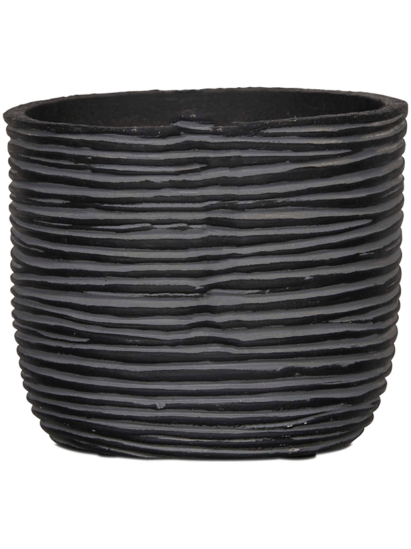 Capi Nature Rib Plant Pot 8cm Height 7cm Dia Planter Ball Black