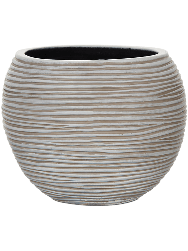 Capi Nature Rib Plant Pot 19cm Height 16cm Dia Vase Ball Ivory