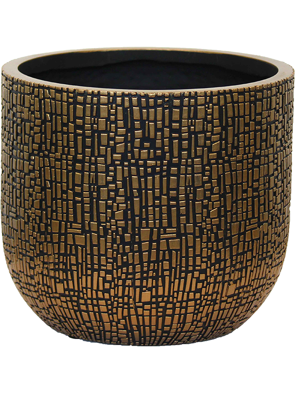 Capi Nature Skin Plant Pot 15cm Height 16cm Dia Planter Ball Black Gold