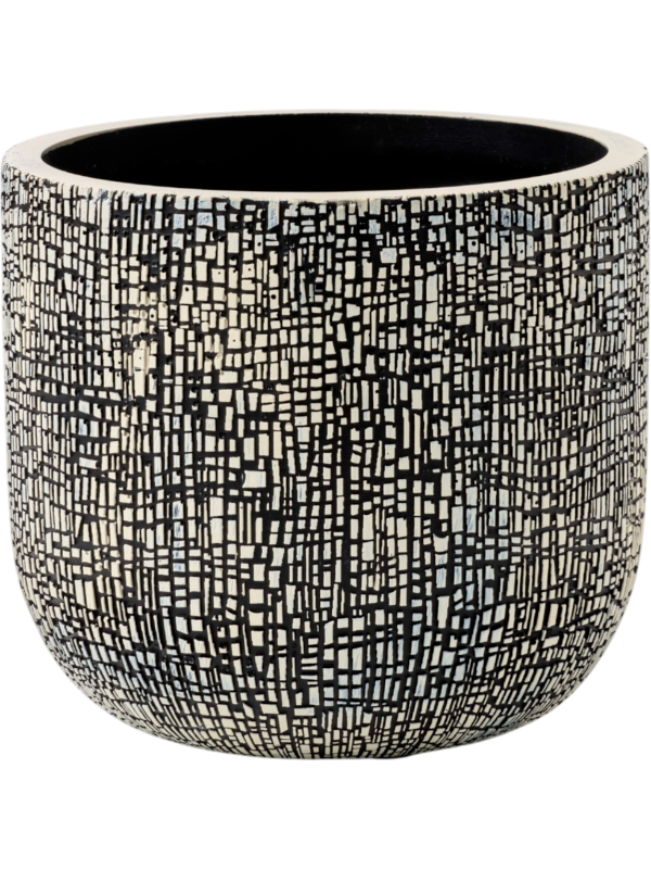 Capi Nature Skin Plant Pot 15cm Height 16cm Dia Planter Ball Black Beige