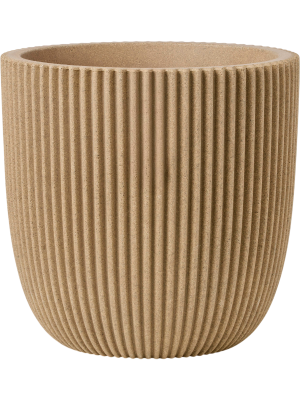 Capi Nature Groove NL Plant Pot 52cm Height 48cm Dia Planter Ball Beige