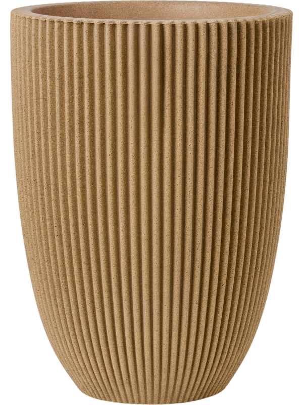 Capi Nature Groove NL Plant Pot 58cm Height 40cm Dia Vase Elegant Low Beige
