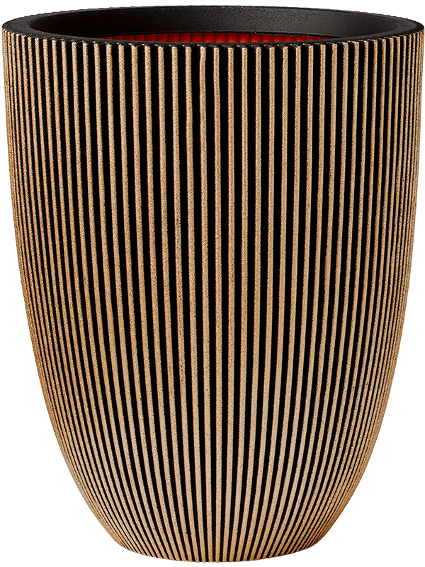 Capi Nature Groove NL Plant Pot 58cm Height 40cm Dia Vase Elegant Low Black Gold