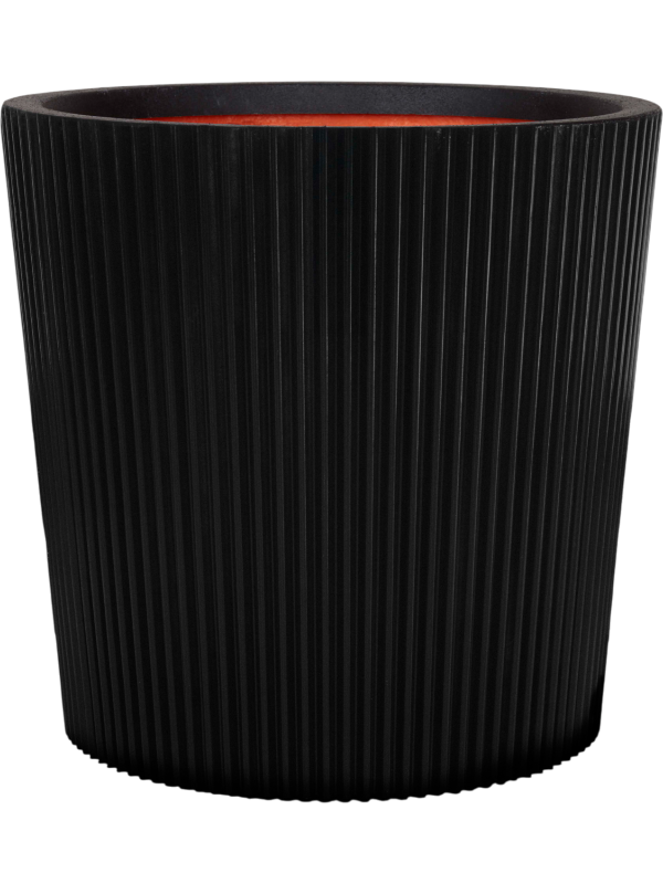 Capi Nature Groove NL Plant Pot 34cm Height 29cm Dia Vase Conical Black