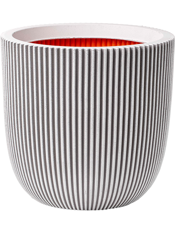Capi Nature Groove NL Plant Pot 52cm Height 48cm Dia Planter Ball Ivory