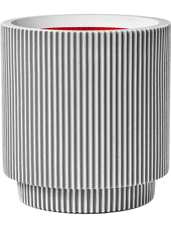 Capi Nature Groove NL Plant Pot 46cm Height 35cm Dia Vase Cylinder Ivory