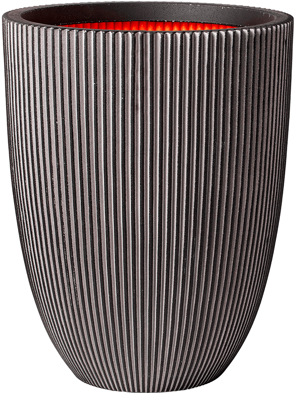 Capi Nature Groove NL Plant Pot 46cm Height 31cm Dia Vase Elegant Low Anthracite