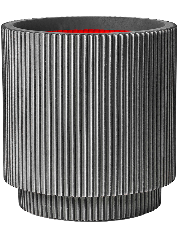 Capi Nature Groove NL Plant Pot 46cm Height 35cm Dia Vase Cylinder Anthracite