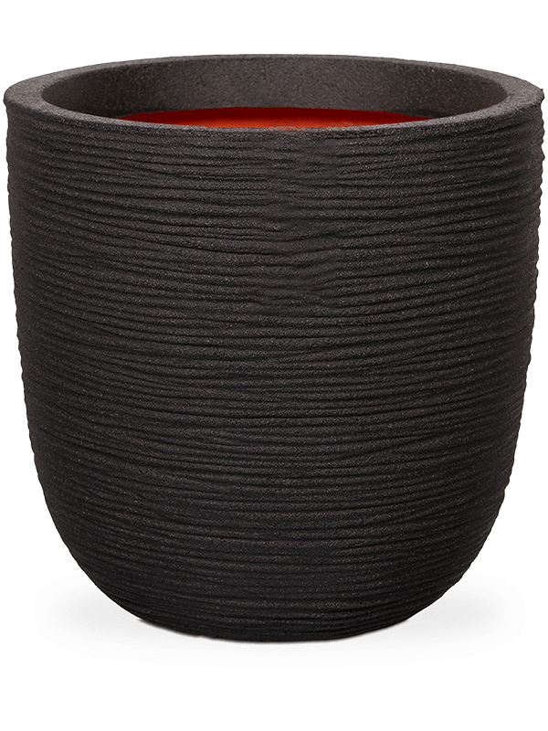 Capi Nature Rib NL Plant Pot 41cm Height 38cm Dia Planter Ball Black
