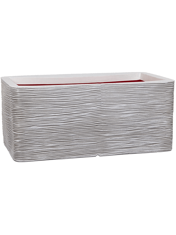 Capi Nature Rib NL Plant Pot 32cm Height 37cm Dia Planter Rectangle Ivory