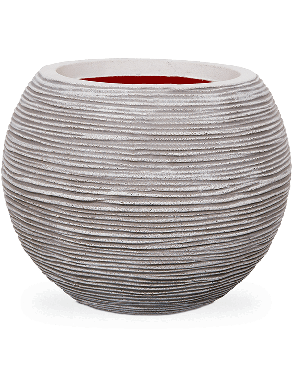 Capi Nature Rib NL Plant Pot 32cm Height 25cm Dia Vase Ball Ivory