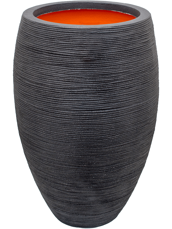 Capi Nature Rib NL Plant Pot 85cm Height 40cm Dia Vase Elegant Deluxe Black