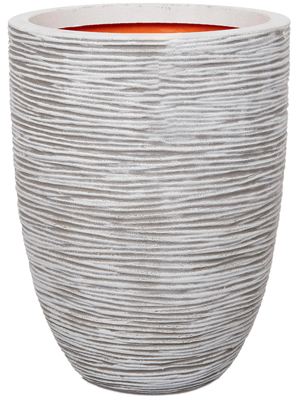 Capi Nature Rib NL Plant Pot 58cm Height 40cm Dia Vase Elegant Low Ivory