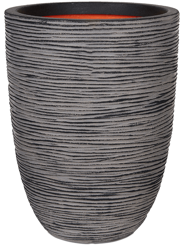 Capi Nature Rib NL Plant Pot 46cm Height 31cm Dia Vase Elegant Low Anthracite