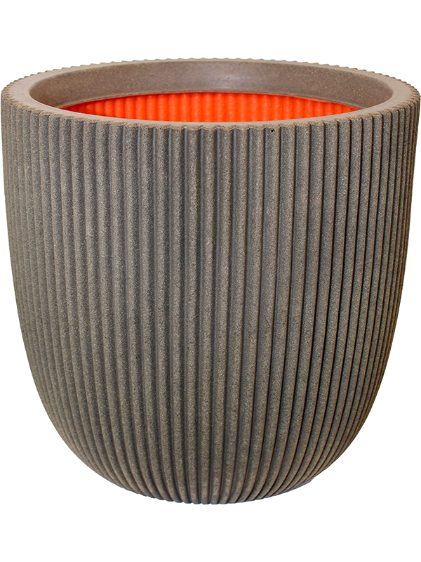 Capi Nature Groove NL Plant Pot 41cm Height 38cm Dia Planter Ball Warm Taupe