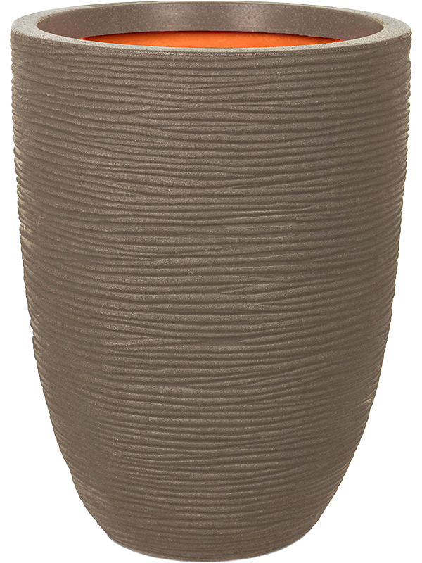 Capi Nature Rib NL Plant Pot 58cm Height 40cm Dia Vase Elegant Low Warm Taupe