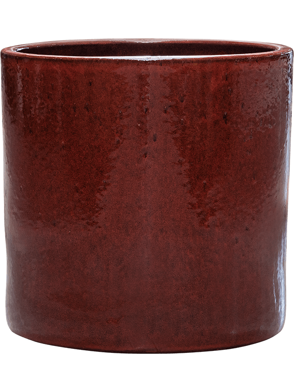 Cylinder Plant Pot 50cm Height 45cm Dia Pot Deep Red
