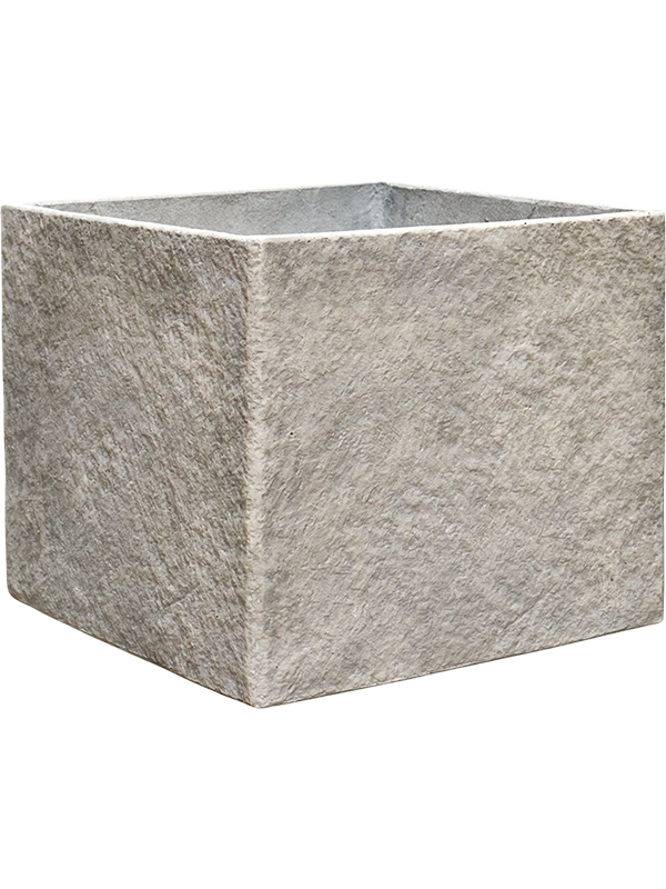 Coast Mountains Plant Pot 46cm Height 52cm Dia Square Planter Dusty Grey