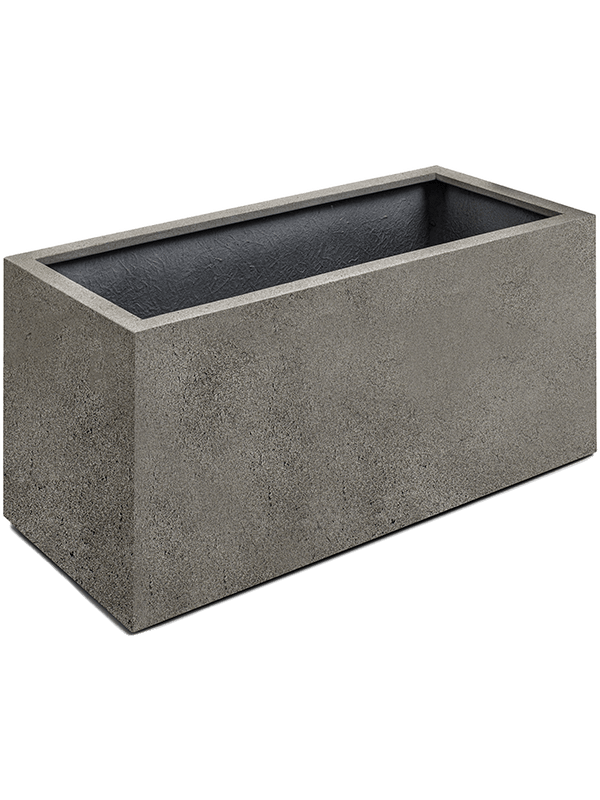 Grigio Plant Pot 50cm Dia Box With Wheels Natural Concrete