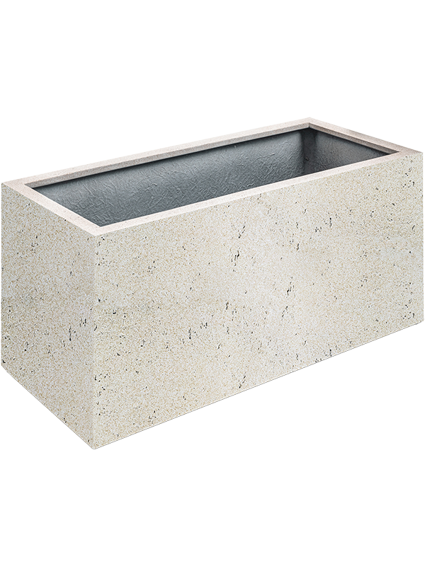 Grigio Plant Pot 50cm Dia Box With Wheels Antique White