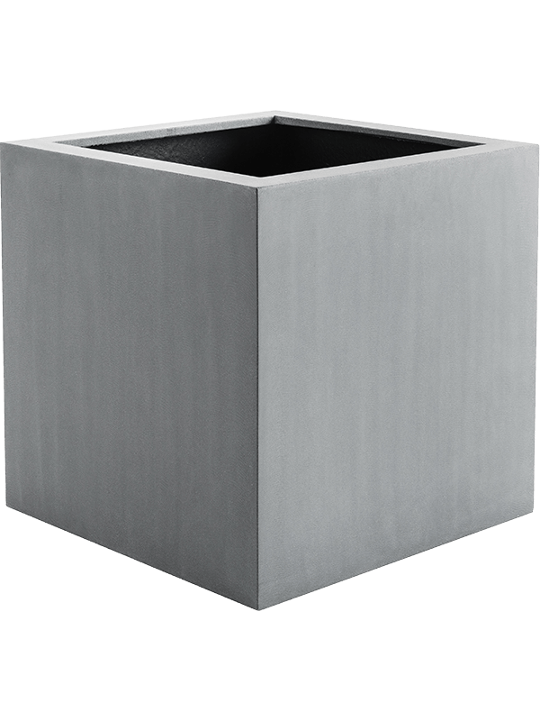 Argento Plant Pot 50cm Height 42cm Dia Cube Natural Grey